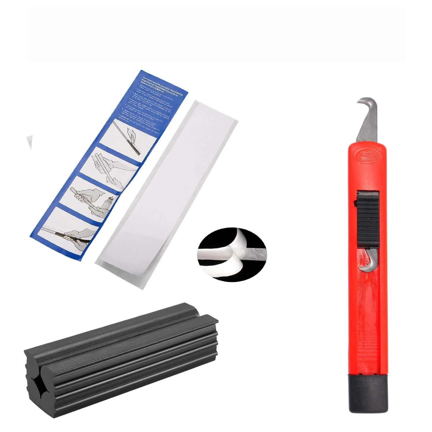Golf Club Grip Replacement Tool Vise Combination Set Double-sided Tape Hook Knife Rubber Clamp - view 3