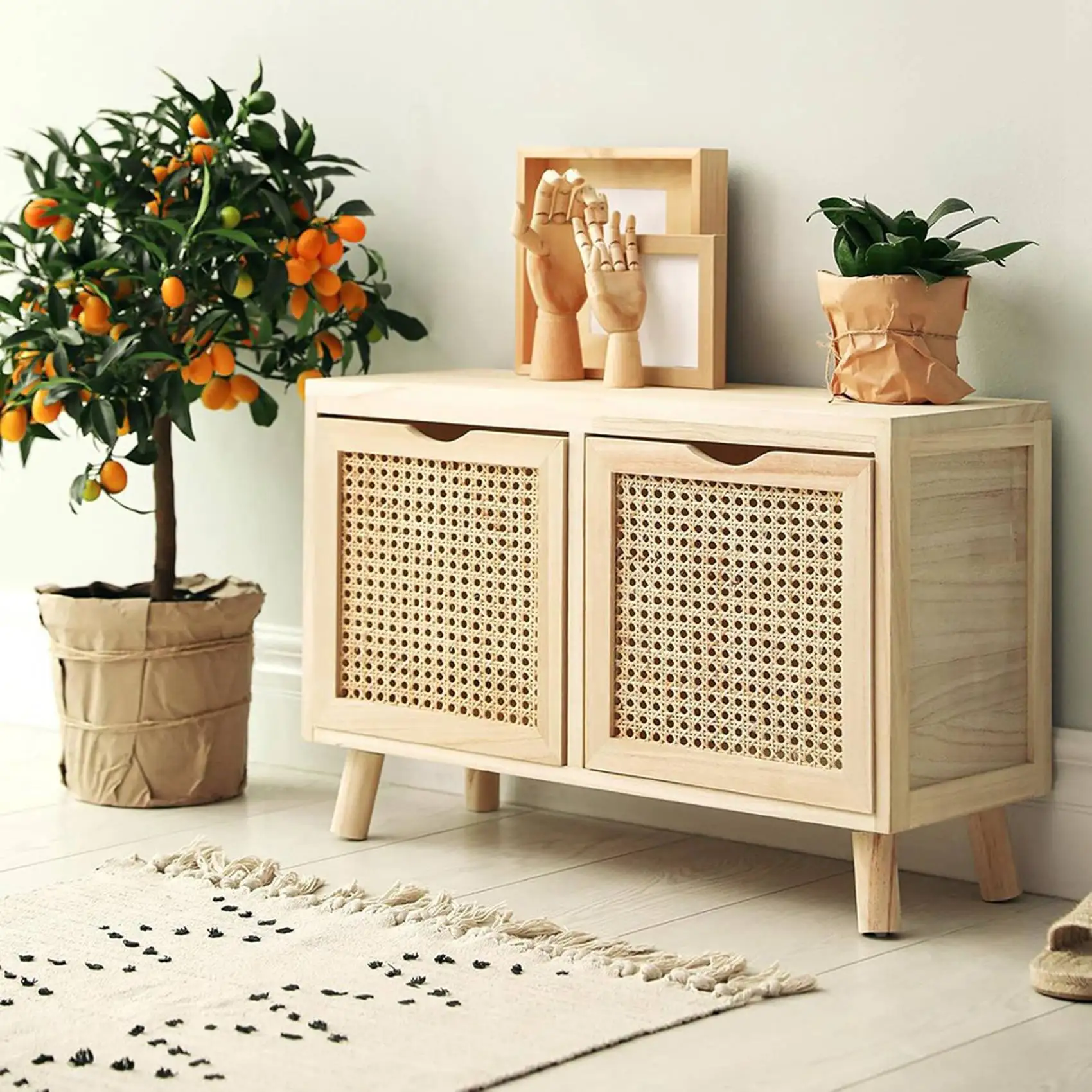 

ABRW-4Pcs 80-Inch Long (6.6 Ft) Rattan Webbing Rolls 16-Inch Wide Natural Rattan Webbing For Furniture,Chairs, Cabinets