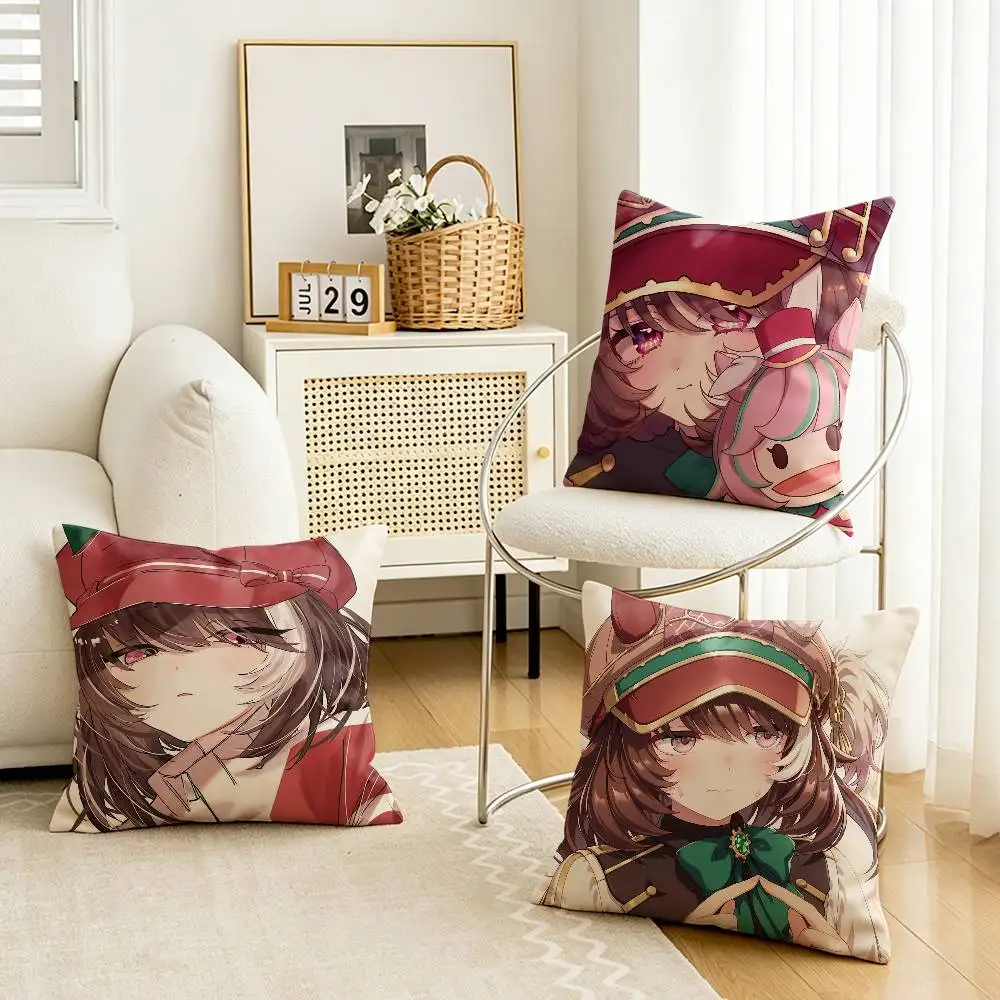 Umamusume-P-D M-Marche lorraine Custom Double Sided Print Square Pillow Cushion Cover