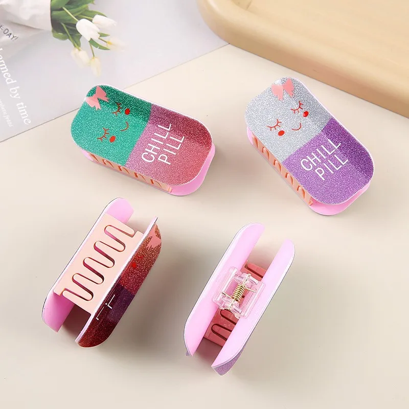 DS New Shining Medical Series Hair Claw Acrylic Claw Clips Nurse Day Medicine Bottle Crab Hair Clips for Women Hair Accessories