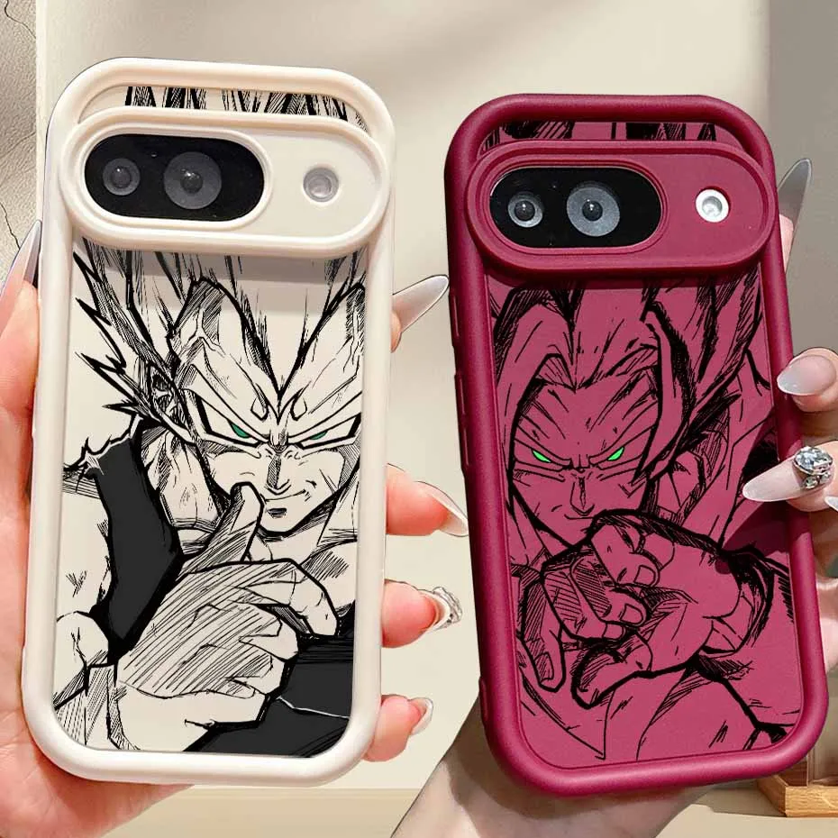Capa de Celular Anime Vegeta Goku para Google Pixel 10 9 9A 8A 8 7A 7 Pro XL com Olhos e Escada, Sensação Suave, Capa Protetora Macia