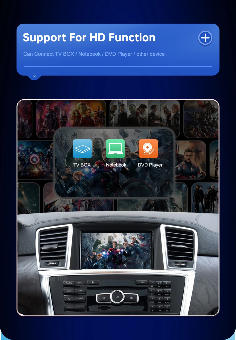 Drahtloses Android Auto für Mercedes Benz ML GL W166 X166 NTG4.5/4.7 2011–2015 mit Carplay-Schnittstelle Mirror Link AirPlay – Detail 9