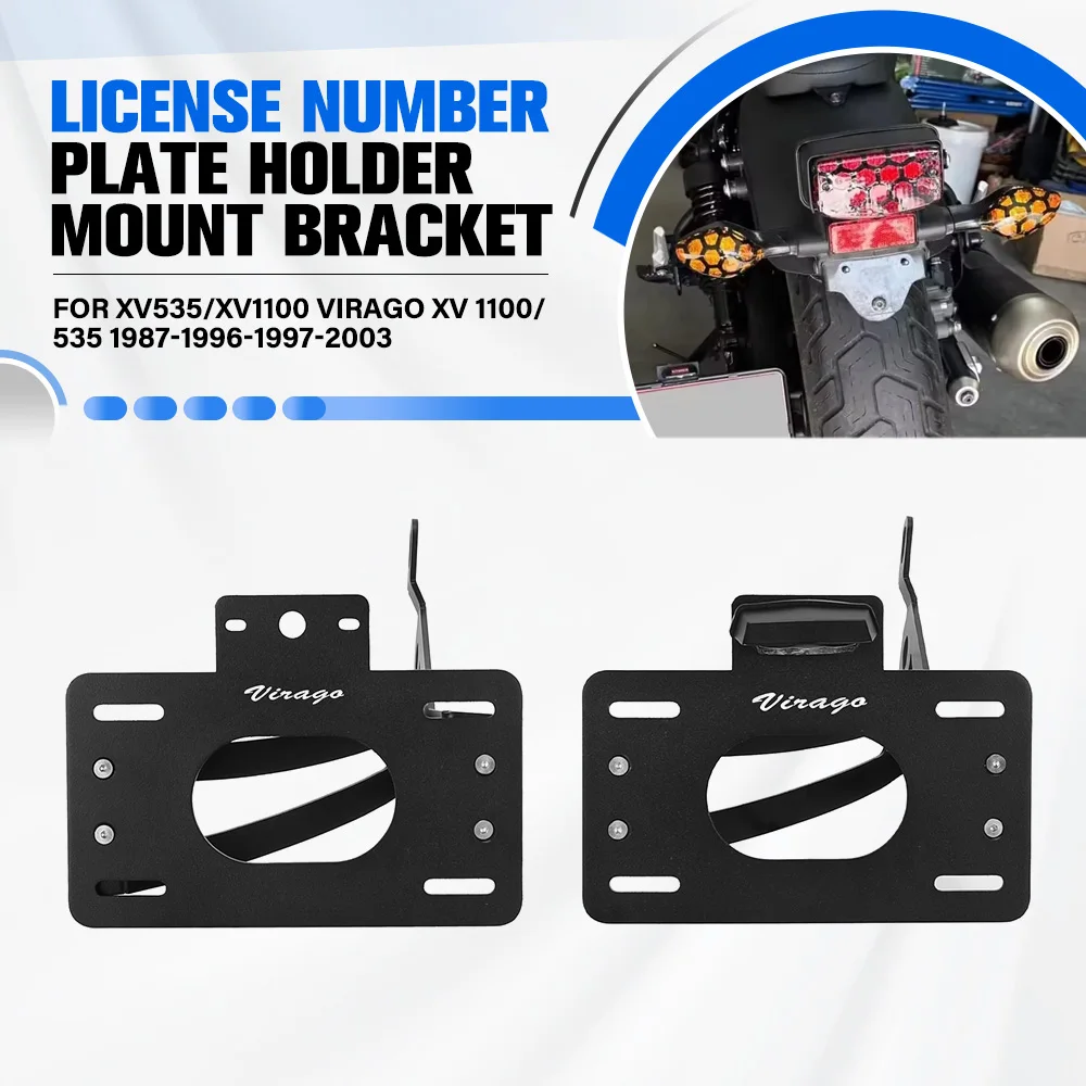 

For Yamaha XV535/XV1100 Virago XV 1100/535 1987-1996-1997-2003 License Plate Holder Bracket Rear Tail Tidy Fender Eliminator Kit