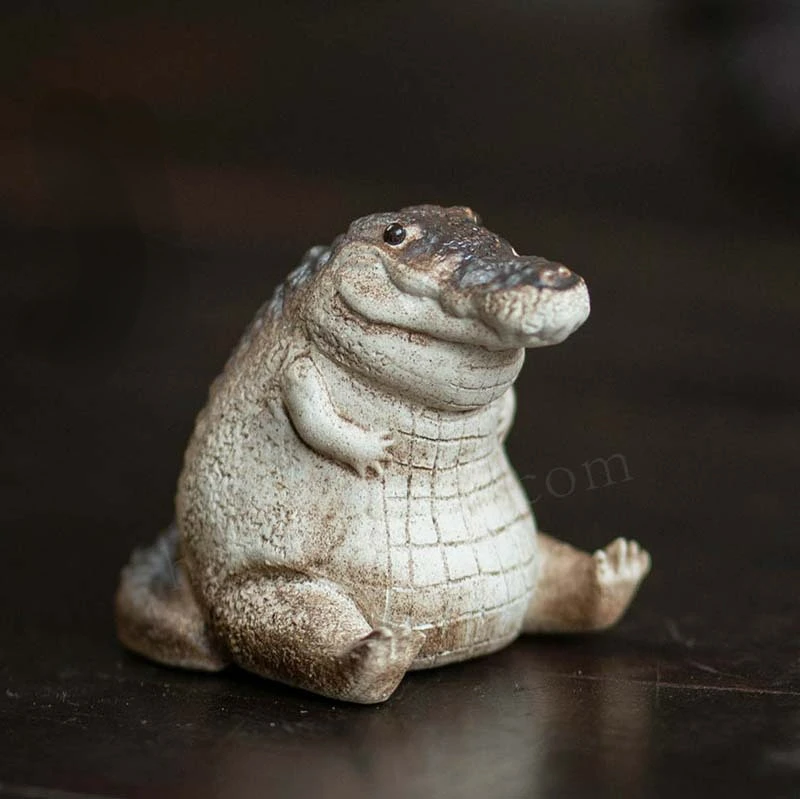 Raw Ore Areia Roxa Chá Enfeites Crocodilo Decoração Handmade Supportable Cerimônia Utensílios Mesa Set