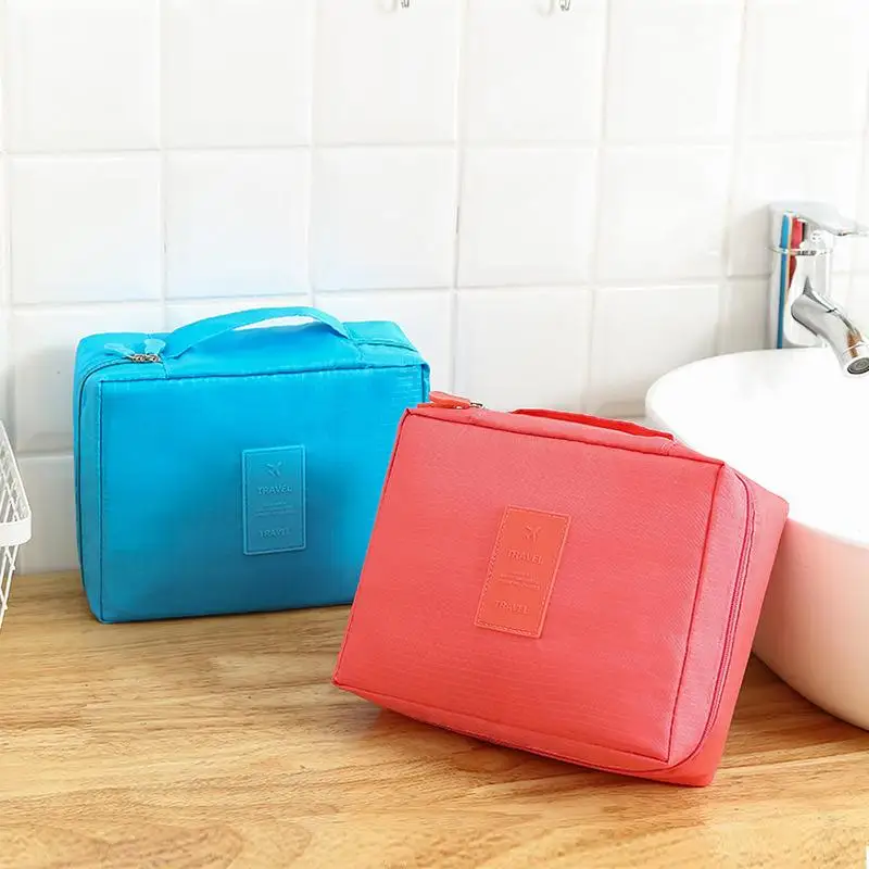 Travel Cosmetic Bag With Multi-Compartments Makeup Organizer Pouch Hand-held Toiletry Storage Bag For Personal Care Items
