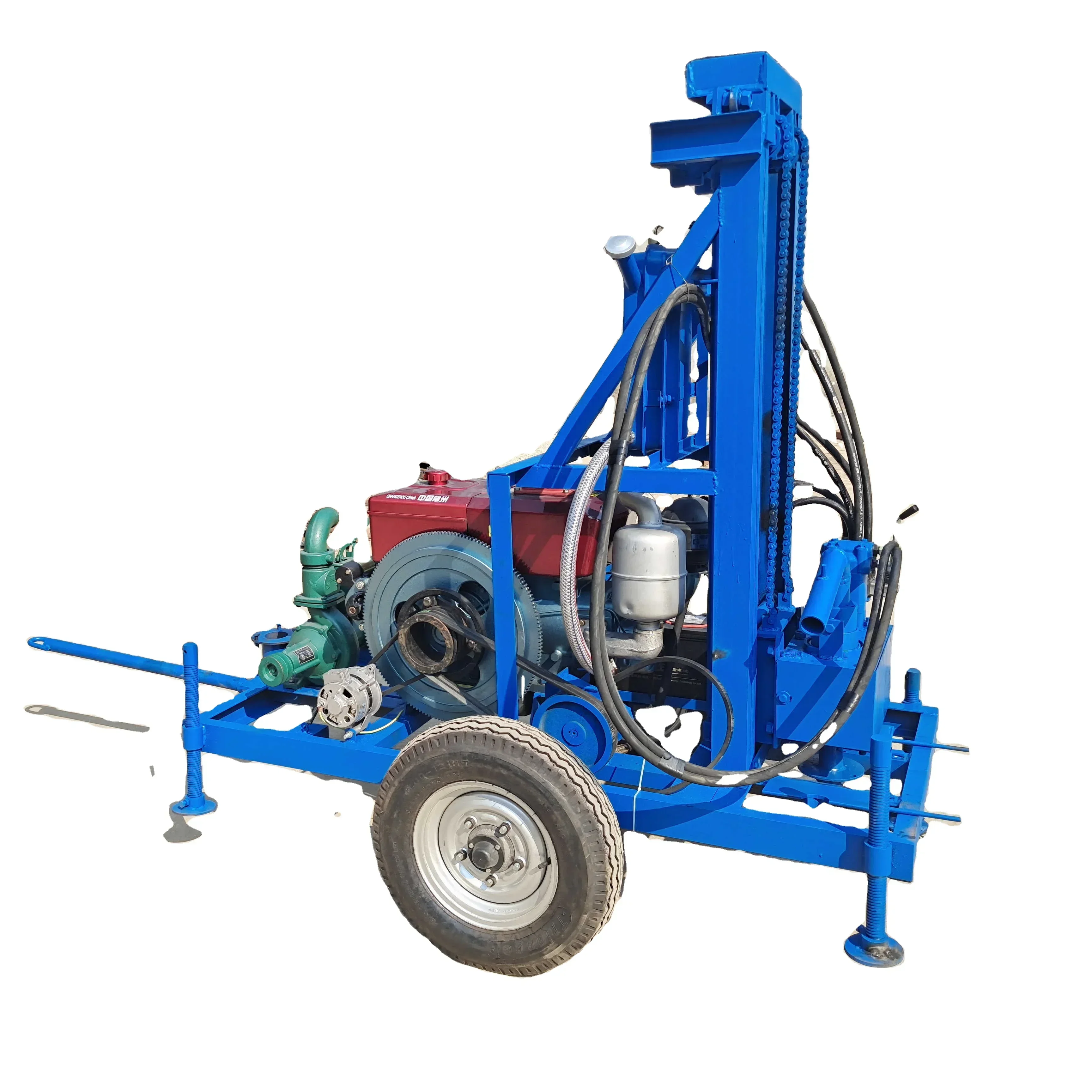 

100m Deep Portable Diesel Hydraulic Water Well Rotary Drilling Rig /borehole Water Well Drilling Machine With Electric Start