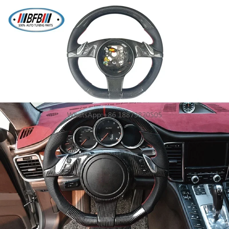 

Carbon Fiber Steering Wheel For Porsche Cayenne 92A 9YA 9PA Panamera 970 911 2008-2013