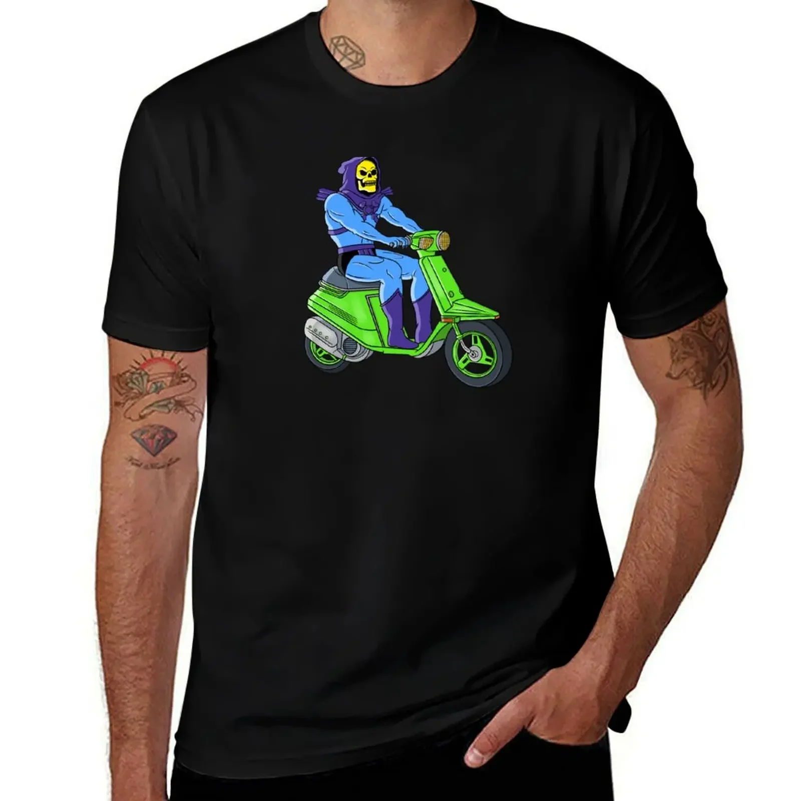 The Evil Moped T-Shirt oversize t-shirts man blue lock vintage anime shirt luxury designer Men's t-shirt