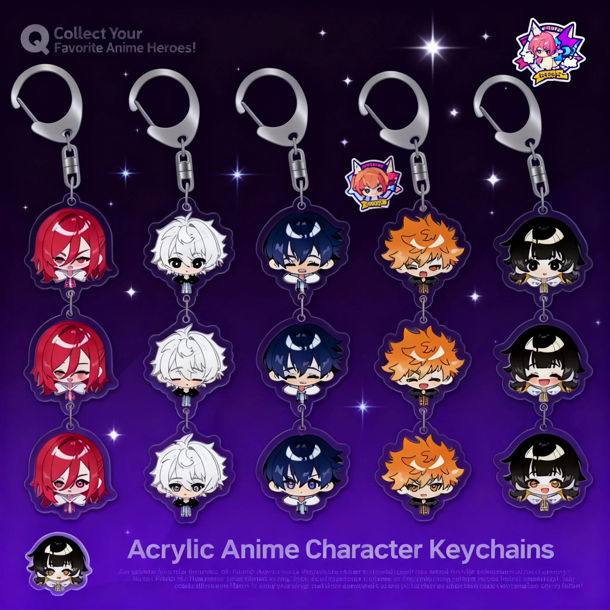 Blue Lock Anime Keychain Set Isagi Yoichi Bachira Meguru Acr