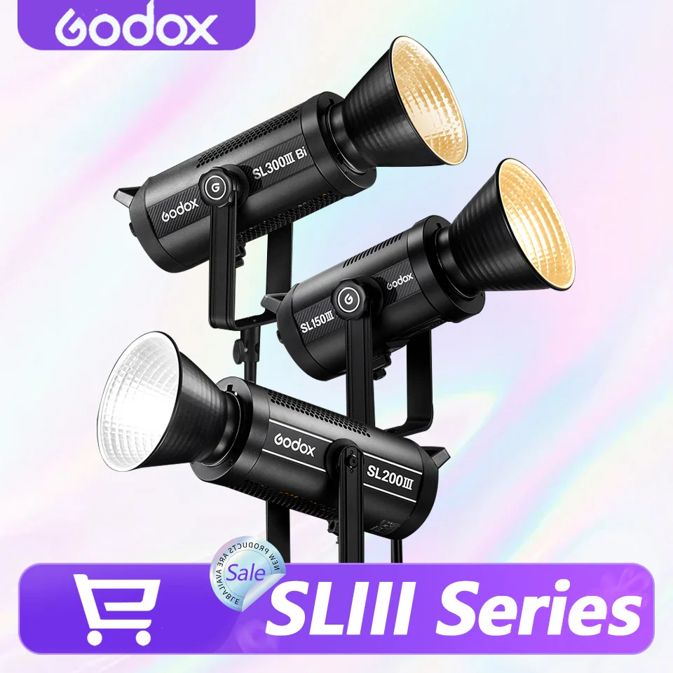 Godox SL150III/SL200III/SL300III Daylight LED Video Light 5600±200K TLCI 97 CRI 96 APP Control for Portrait Studio Photography