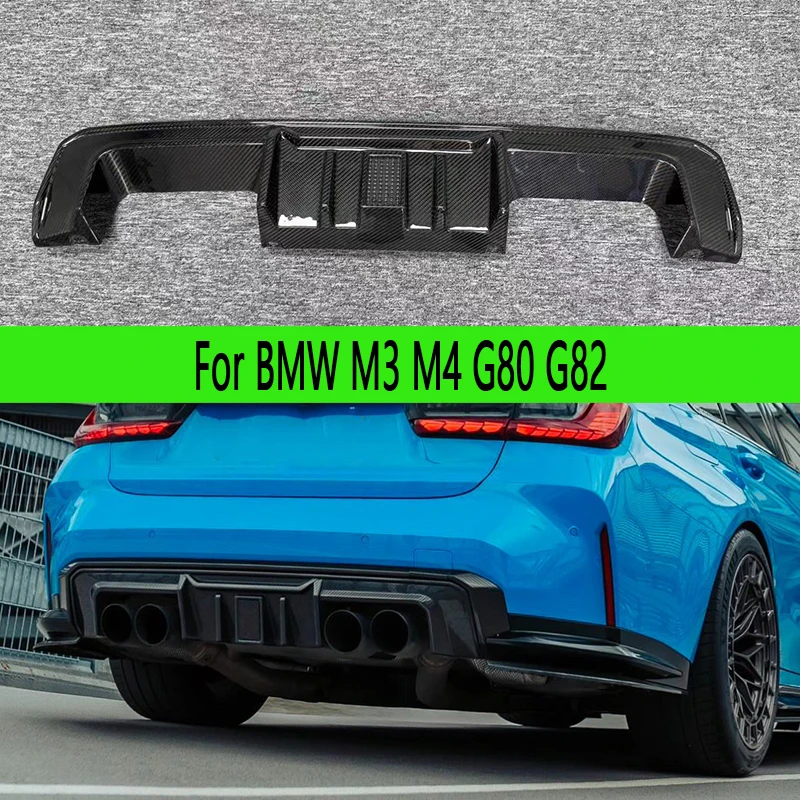 

Для BMW M3 G80 M4 G82 G83 2021+ задний диффузор из карбона, спойлер на задний бампер с подсветкой
