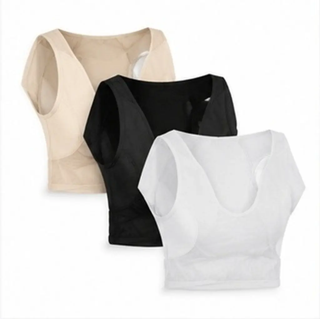 3Pcs Underarm Sweat Vest Women Breathable Sweat Proof Armpit Pads Comfortable Shirt Protector for Running Yoga Summer