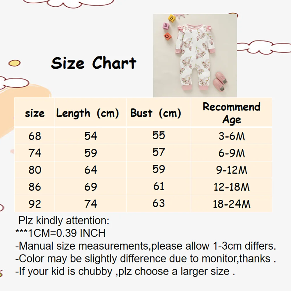 3-24 Months Princess Girl Spring Autumn Romper Pink Long Sleeve Jumpsuit Infants Baby Girl Playsuit Outfits Newborn Baby Clothes