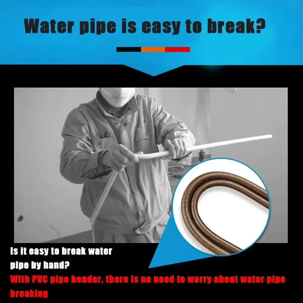 1Pcs 420mm PVC Pipe Spring Bender 12.4-26.4mm 3/8 1/2 3/4 Wire Pipe Bending Tool Square Steel Curve Spring Wire Tube Manual Tool