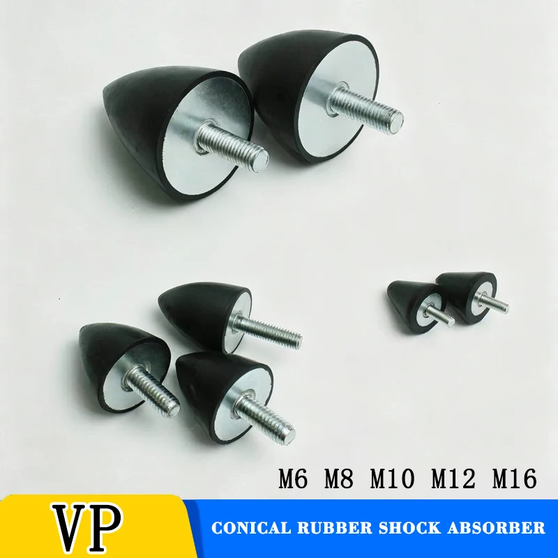 Thread Rubber Mount VP M6 M8 M10 M12 M16 Cone Shock Absorber Isolator Mount Female Vibration Bobbin Damper Rubber Mounting Feet