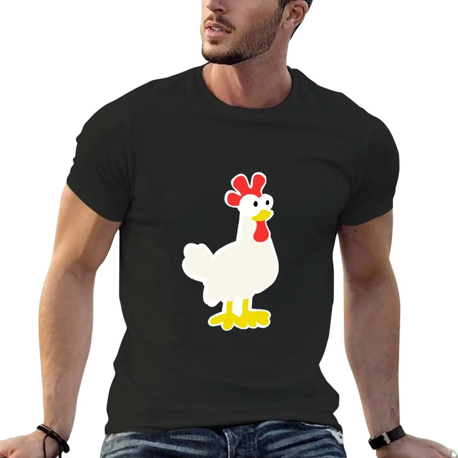 

3D Chick Printed Men's T-shirt Summer Daily Casual Loose Comfortable Short Sleeve Tees Outdoor Street Sports Men Clothing Tops