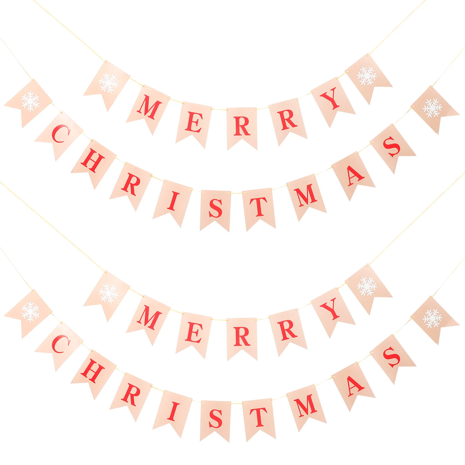 

2Sets Merry Christmas Banners High Quality Paper Decorative Party Hanging Banner Xmas Decor for Photo Backdrop Wall Background