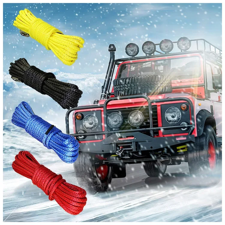 7700 Pound Polymer Polyethylene Electric Winch Rope 6mm/7mmx15m Automotive Rescue Trailer Rope Off Road Accessories