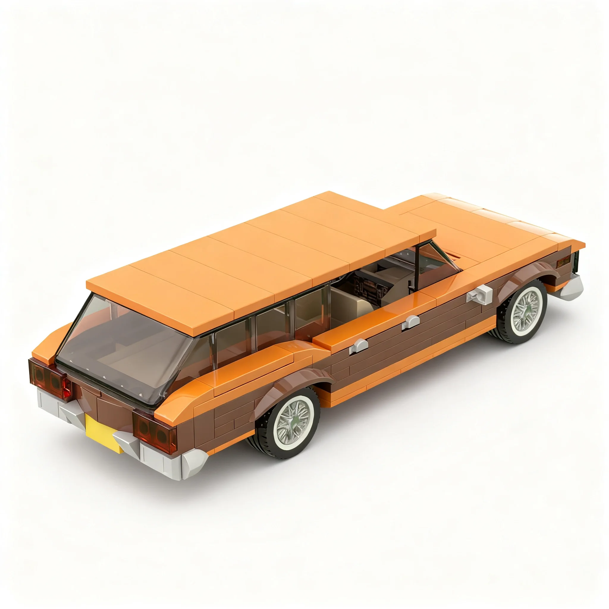 263 детали MOC City: Модель Chevrolet Kingswood Wagon 1970-х годов, строительные блоки, рождественский подарок, коллекция для творчества своими руками, образовательный конструктор.