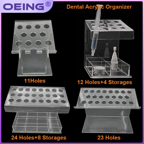 Organizador Dental acrílico, organizador de jeringa compuesta de resina transparente, caja de almacenamiento, soporte dispensador, herramientas de dentista