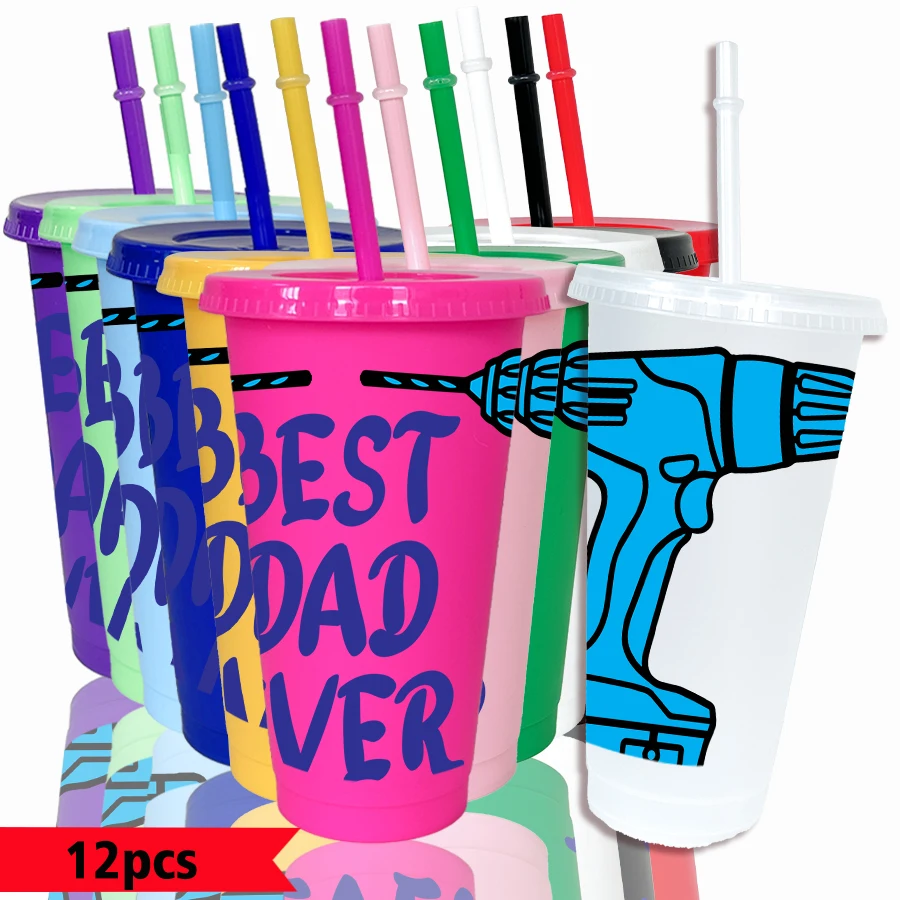 12pcs-set-drill-text-pattern-26oz-colored-plastic-party-cold-cup-back-to-school-birthday-gift-gameday-drinkware