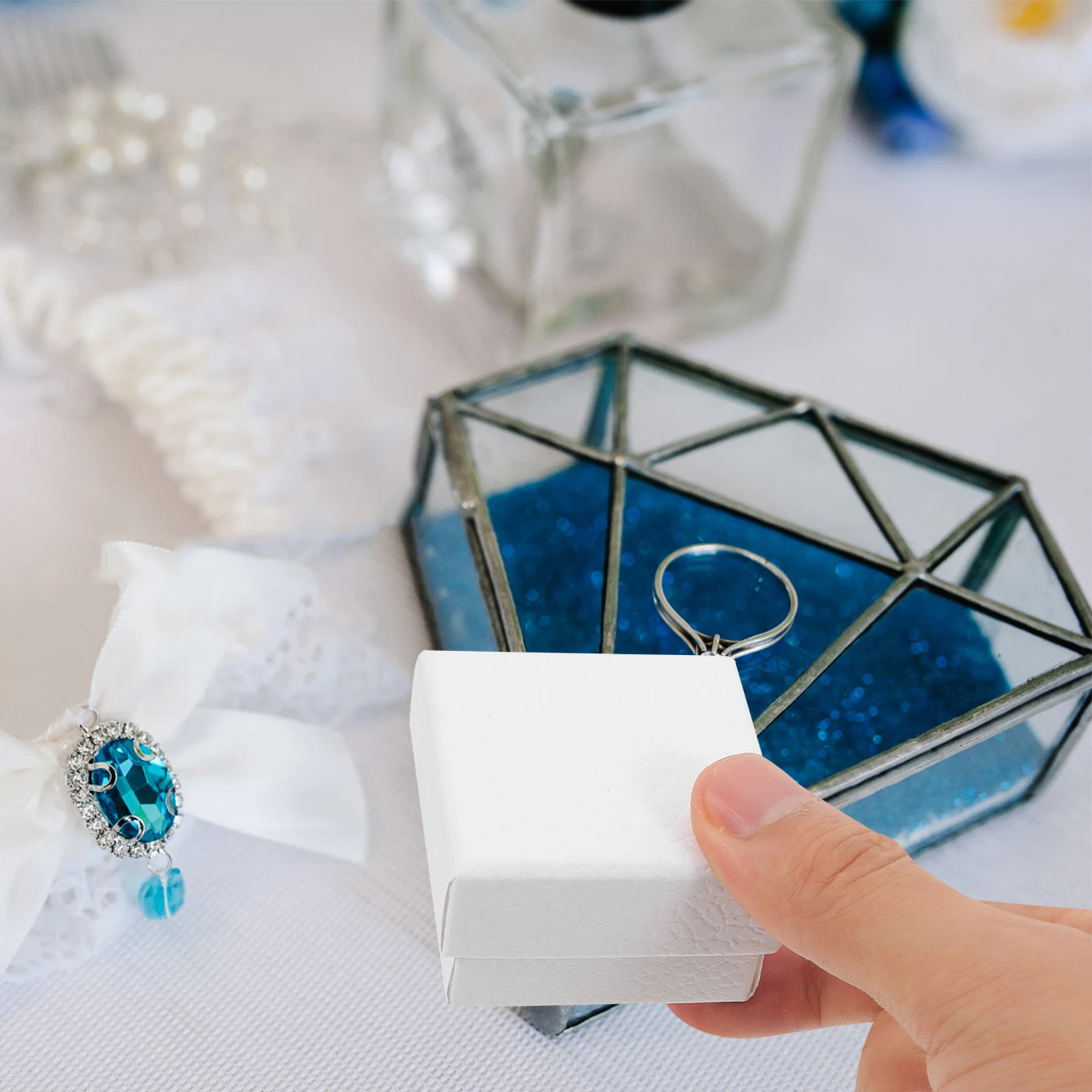 

10Pcs Jewelry Boxes Small Gift Box for Earrings Rings Necklaces Jewelry Storage Case Portable Organizer Display Packaging Bulk