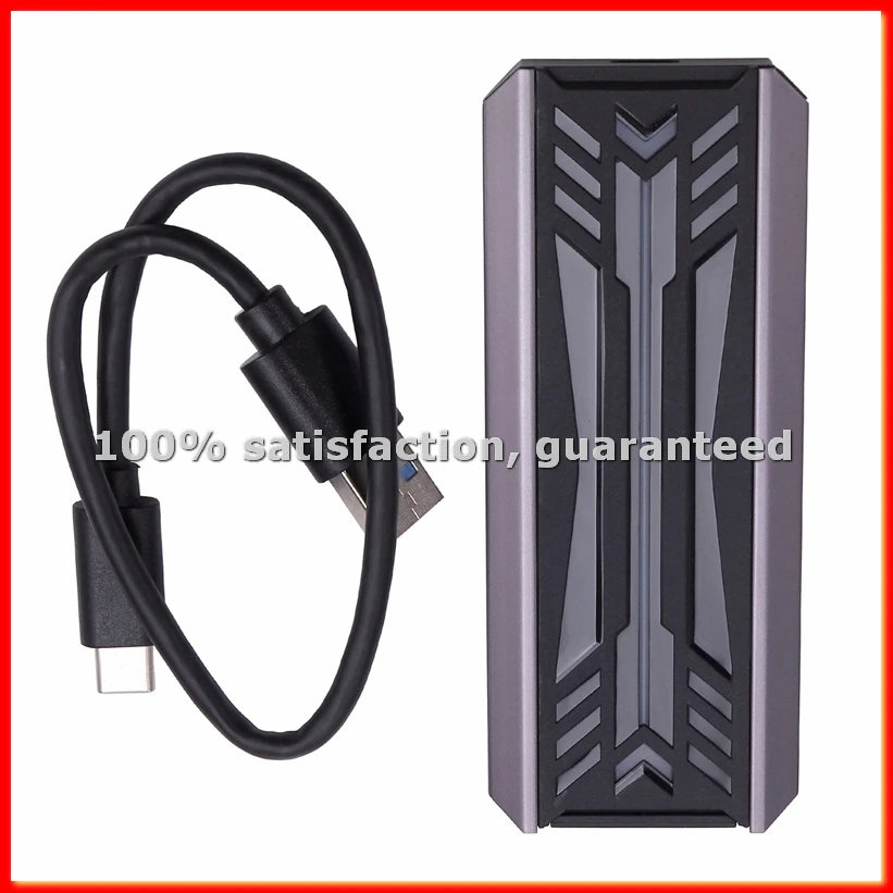 Dual Protocol SSD NVME M2 Hard Drive Enclosure RGB Aluminum M.2 to USB3.1 Gen1 5Gbps Gen2 10Gbps Type C NGFF NVME Case-A13G