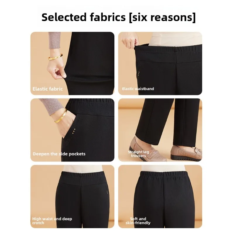 الشتاء بناطيل تدفئة كبار السن النساء شيربا اصطف السراويل الحرارية الجدة سميكة القطن الطقس البارد الملابس أمي حجم كبير ارتداء #3