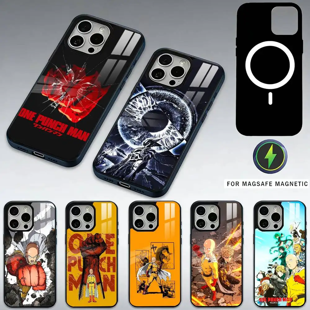 

O-One Punch Man Anime Phone Case For iPhone17,16,15,14,13,12,11 Plus,Pro Max Magnetic For Magsafe Wireless Charging