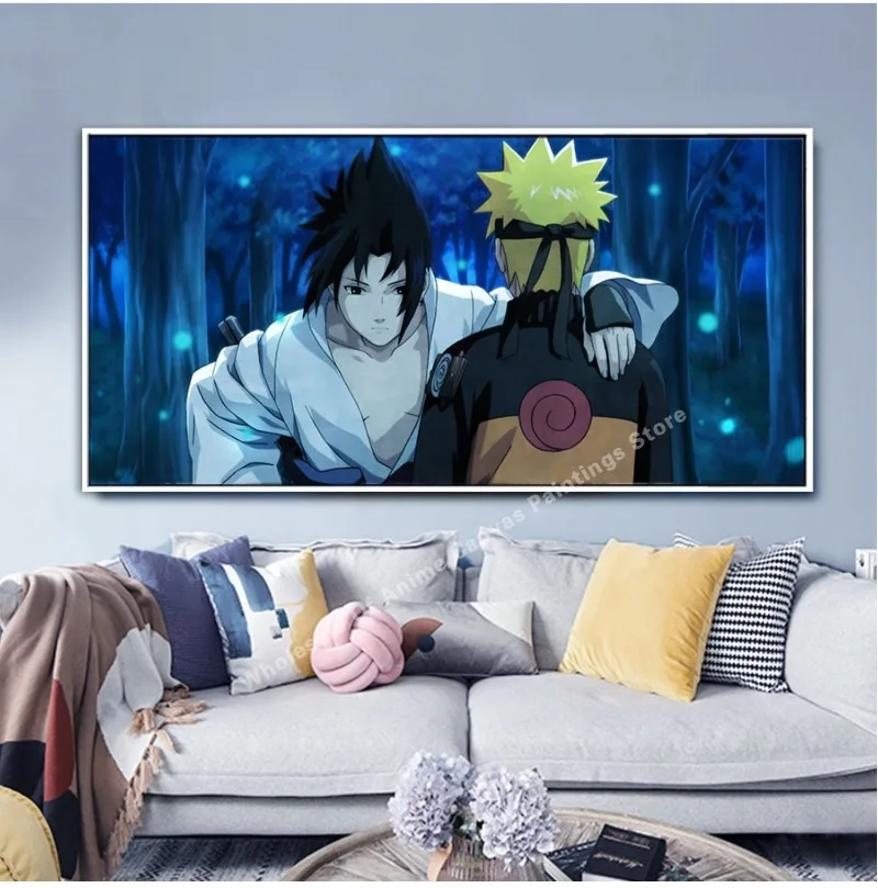 Naruto Family Portrait Anime Animation Peripheral Xiao Cartoon Decorative Painting Bedroom Background Wall Mural