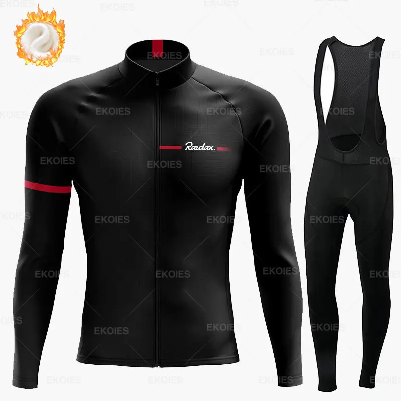 

Winter Man Fietsen Kleding 2023 Raudax Team Lange Mouwen Winter Fietsen Pak Thermische Fleece Wielertruien Winter Fietsen Jacket