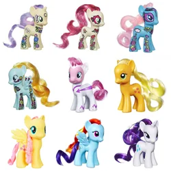 Genuine Hasbro My Little Pony Figure Twilight Sparkle Rarity Pinkie Pie Applejack Fluttershy Decoration Collectible Kid Gift 8cm