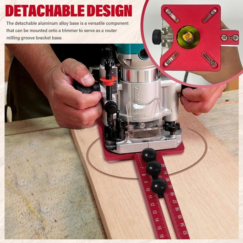 

Woodworking Round Cutting Bracket Trim-router Milling Circular Guide Positioning Jig Adjustable Cabinet Drawer Drilling Template