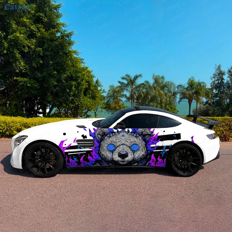 

Cyberpunk Bear Doll Car Side Sticker Decoration, PVC Waterproof Scratch Resistant Decal, Car Protection, Auto Accessories Gift