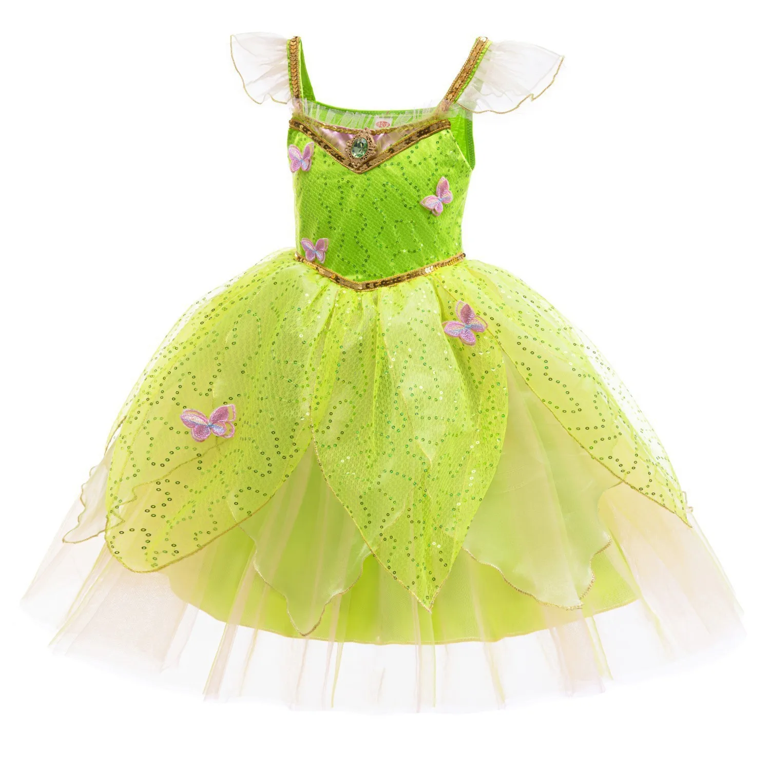Mädchen Exquisites Prinzessinnen-Ballkleid, Schneewittchen-Kostüm für Kinder, Geburtstagsparty-Tutu-Kleid 2026, Halloween Grünes Elfen-Fee-Outfit – Detail 24
