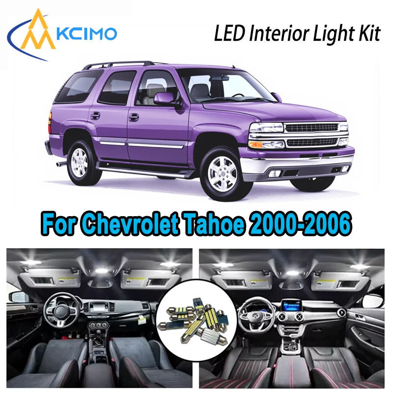 

High-Quality LED Interior Kit for Chevrolet Tahoe 2000-2006 2002 2003 2004 Premium Error-Free Dome Map Trunk Automotive Lamps