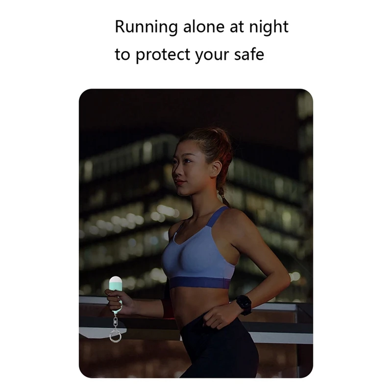 Anti-Wolf Girl เด็กผู้หญิงความปลอดภัยส่วนบุคคล Scream Loud พวงกุญแจปลุกฉุกเฉินสีขาว