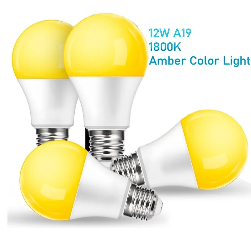 2pcs LED Sleep Amber Light Bulbs A19 12W 1800K Led Bulb Lamp Amber Soft Light  Bulbs Warm Light for Bedroom/Baby Nursery - AliExpress 39