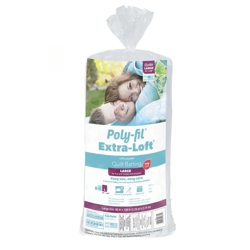 

(3 pack) Poly-Fil Extra-Loft Quilt Batting, Premium Polyester Batting for Quilting, Ideal for Lap Blankets and Queen-S