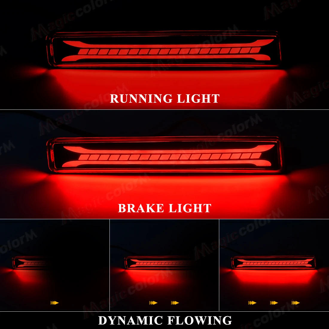 Rear Bumper Reflector Brake Lights For Cadillac SRX, Chevrolet Traverse, GMC Acadia Denali, Saturn Outlook LED Brake Tail Light