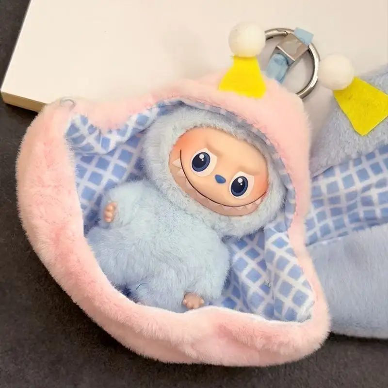 ل 10 سنتيمتر 4.0 ل Labubu صغيرة رائعتين أفخم دمية المفاتيح وتتسابق رقيق مقنعين نيسيي النحل و تمبورا المقلية الروبيان مجموعة الزخرفية #6