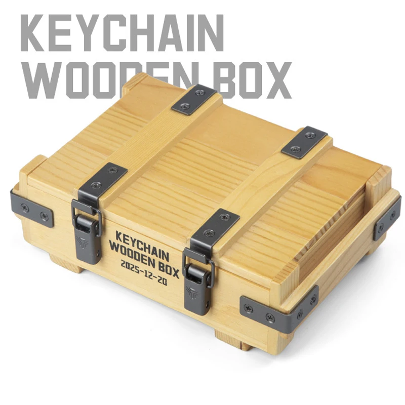 Portable EDC Creative Solid Wood Hand Assembled Keychain 1:3 Gun Model Storage Box Ornament Tool