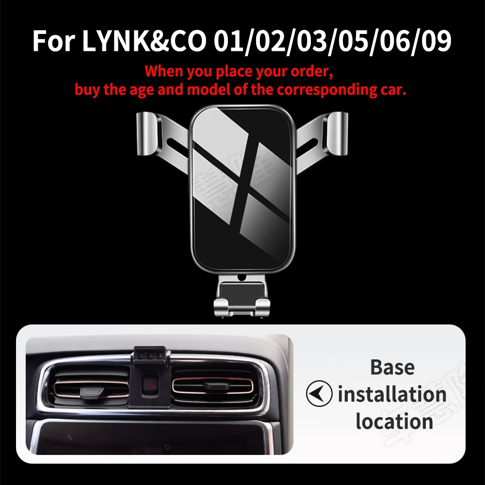 

Car Phone Holder For LYNKCO 01 02 03 05 06 09 Gravity Navigation Bracket GPS Stand Air Outlet Clip Rotatable Support Accessories