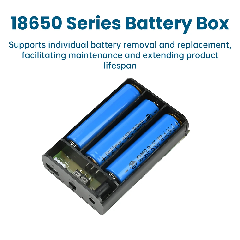 12 فولت صندوق بنك الطاقة المحمول 3x18650 علبة البطارية تصميم قابل للفصل 2.54 مللي متر 3P موصل مع مؤشر مستوى البطارية #2