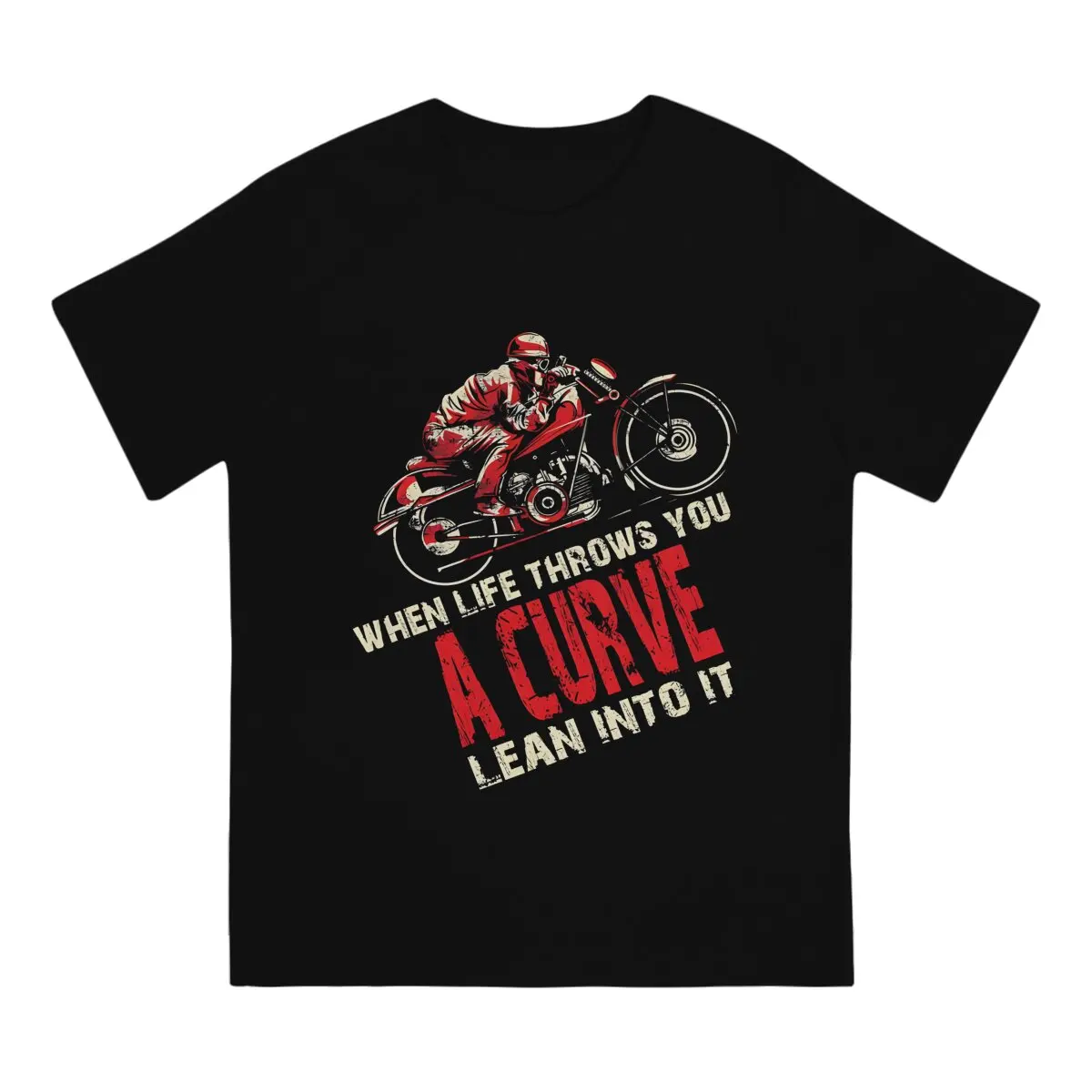 TT3 Isle Of Man TT Motorcycle Racing When Life Throws You A Curve T Shirt Harajuku Grunge Men's Tshirt Polyester Streetwear