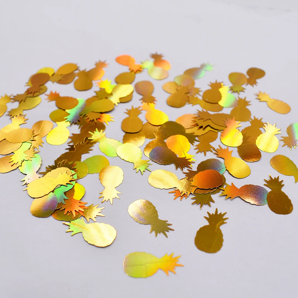 PrettyG, venta al por mayor, 15mm, forma de piña, purpurina, frutas holográficas, lentejuelas brillantes para hacer bricolaje, accesorios artísticos para decoración de uñas