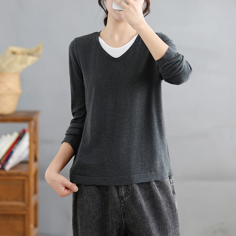 Sli محبوك فضفاض طويل Sve سترة رقيقة الشتاء تخفيف عارضة الوقوف صالح السيدات Faionable أعلى V Ne Ci الزي