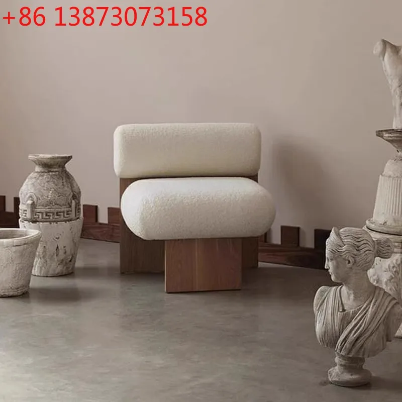 

Минималистичное кресло для отдыха, одноместный диван, кресло из массива дерева, в скандинавском стиле ваби-саби, для небольшой квартиры, гостиной, отеля, одиночное