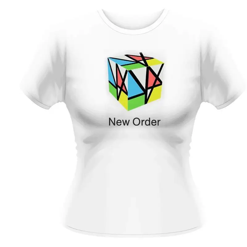 NEW ORDER  RUBIX WHITE TShirt, Girlie Womens: 8