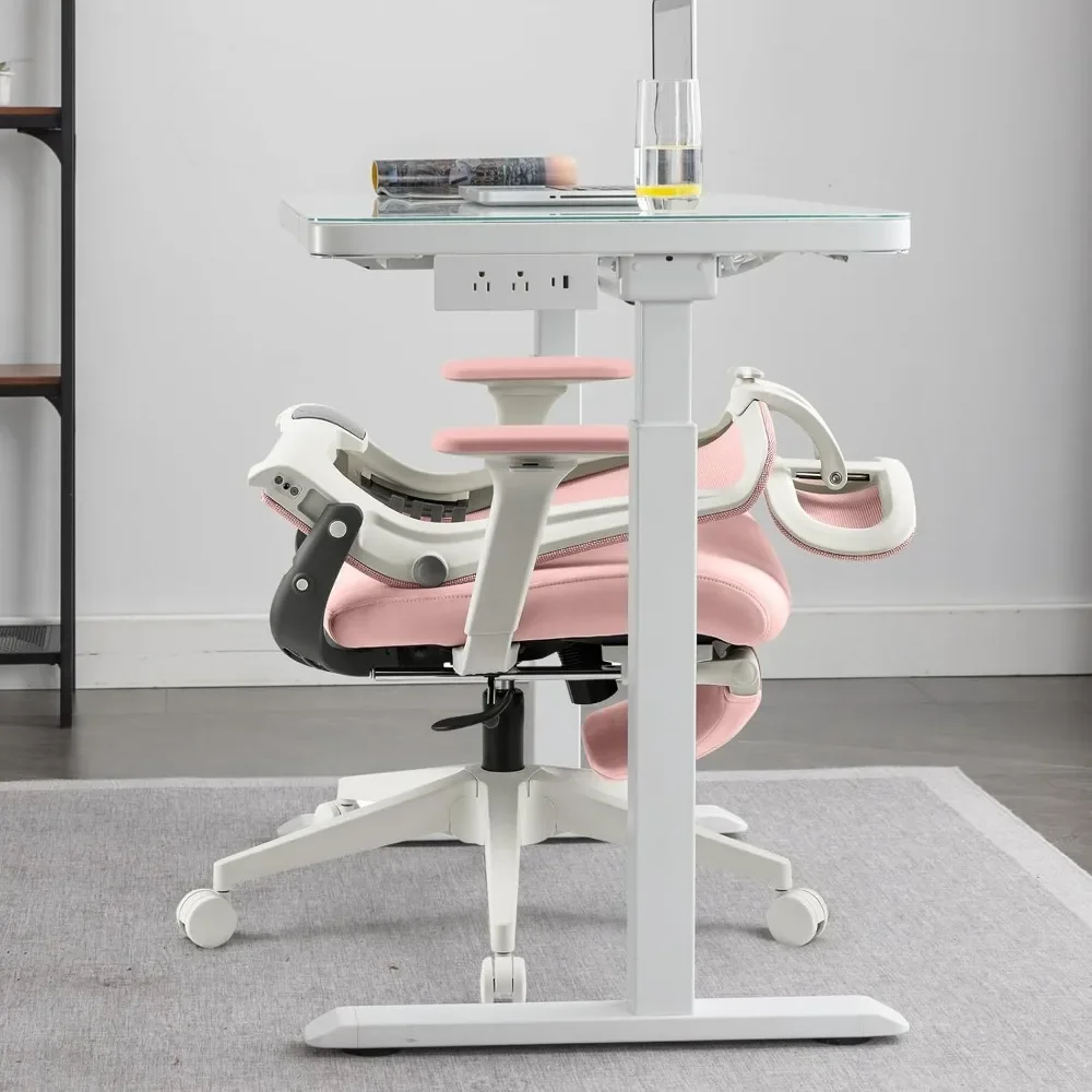 Office Chair with Foot Rest, Ergonomic Office Chair with Adjustable Lumbar Support , Home Office Desk